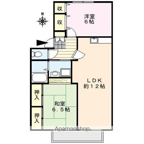 グリーンタウン津留崎(2LDK/2階)の間取り写真