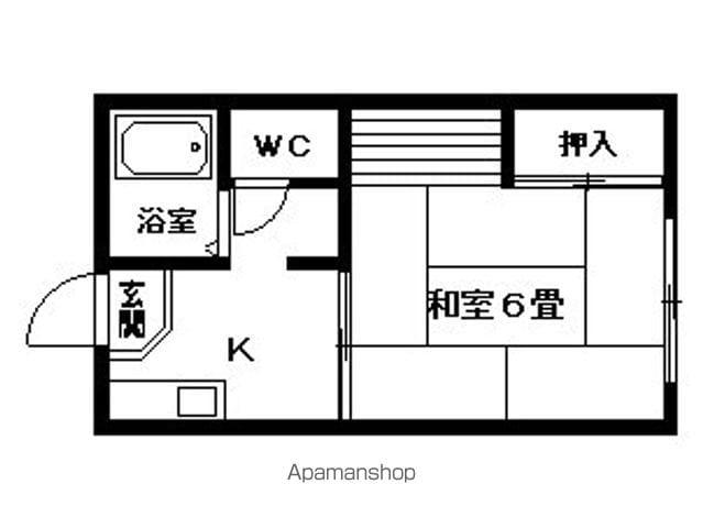 サンハイツセタ(1K/2階)の間取り写真