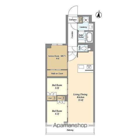 アジールコート練馬中村橋(2SLDK/1階)の間取り写真