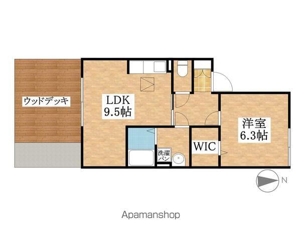 サンパティーク(1LDK/1階)の間取り写真