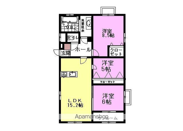 ハートランド(3LDK/2階)の間取り写真