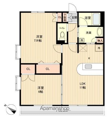 S-FORT榴岡公園(2LDK/13階)の間取り写真