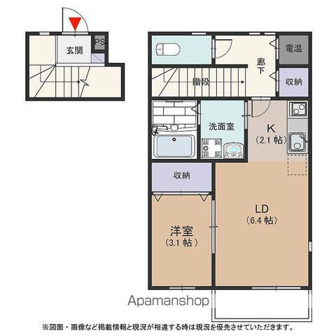 ステラコート市ヶ洞 A棟(1DK/2階)の間取り写真