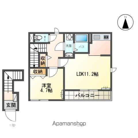 ル・シエル(1LDK/2階)の間取り写真