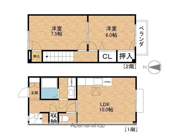 プチシャンブルいずみⅢ(2LDK/1階)の間取り写真