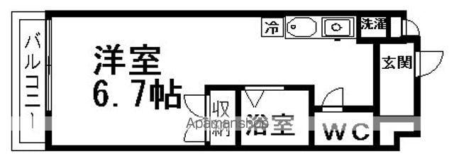 静岡鉄道静岡清水線 音羽町駅 徒歩12分 5階建 築29年(ワンルーム/3階)の間取り写真