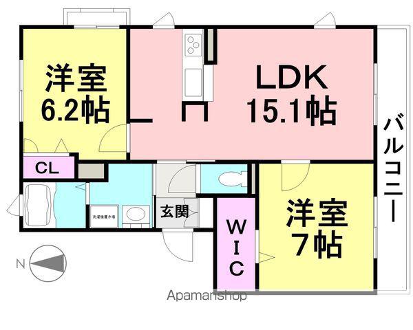 ガーデン東園田(2LDK/3階)の間取り写真