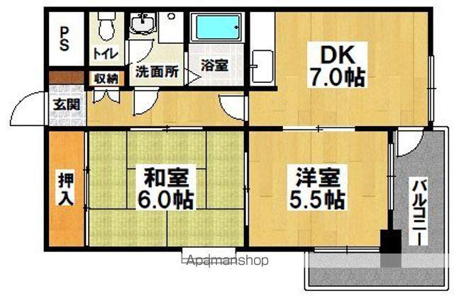 セントポーリアアビコ(2DK/6階)の間取り写真