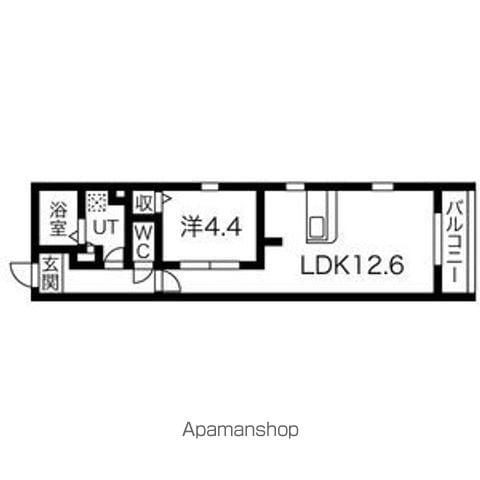 クラージュ平安(1LDK/2階)の間取り写真