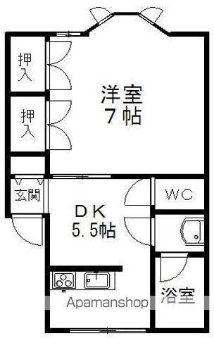 アルスユーナ(1DK/2階)の間取り写真