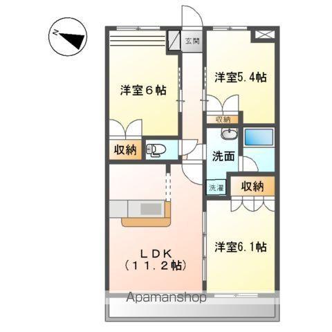 フィールドアップⅡ(3LDK/2階)の間取り写真