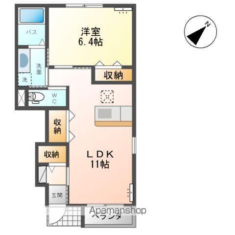 モアナマカナ(1LDK/1階)の間取り写真