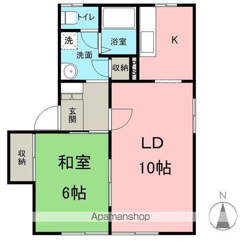 フレグランス沢村(1LDK/1階)の間取り写真