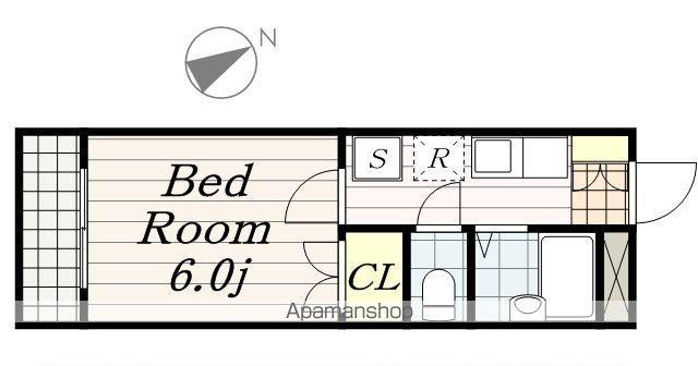 ハウスウステリアA棟・B棟・E棟・F棟(1K/2階)の間取り写真