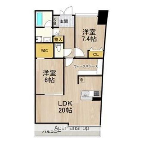 フロンティアタワー難波イースト(2LDK/7階)の間取り写真