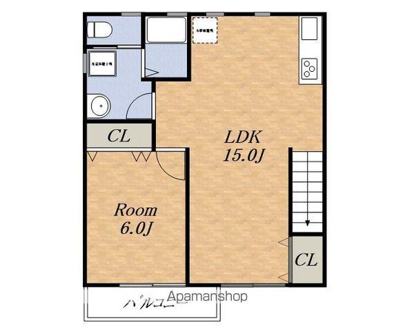 トゥルーハイツ西宿(1LDK/2階)の間取り写真