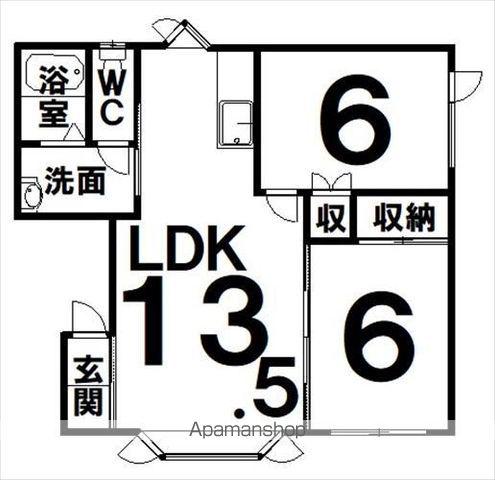 ノースフラッツW4N4A(2LDK/2階)の間取り写真