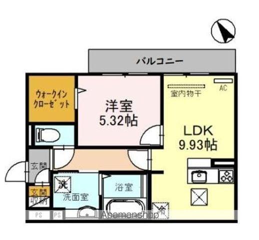 シャルム・リリー(1LDK/1階)の間取り写真