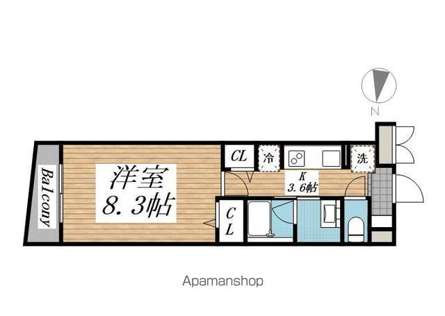 クリオ ラモード学芸大学Ⅱ(1K/4階)の間取り写真