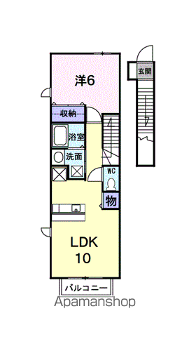 ステラプレッソB(1LDK/2階)の間取り写真