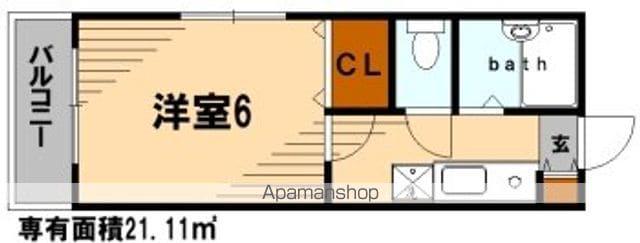 メゾン辨天(1K/2階)の間取り写真