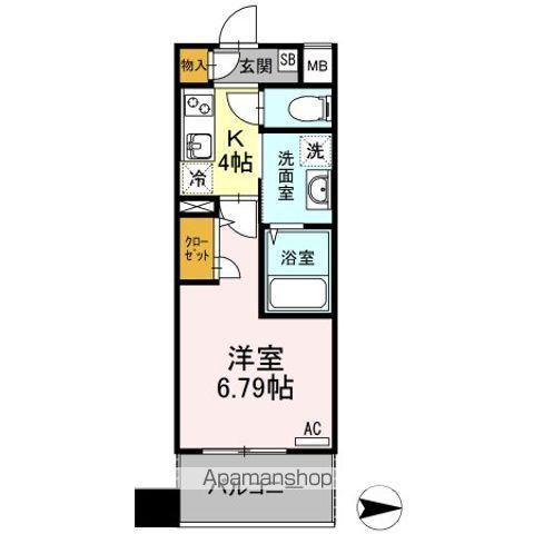 コンフォートレジデンス仙台東口(1K/2階)の間取り写真