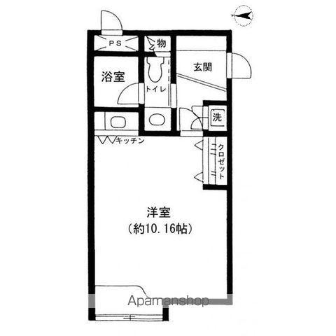 原宿東急アパートメント(ワンルーム/2階)の間取り写真