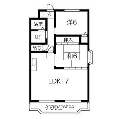 エステイタス KNー6(2LDK/6階)の間取り写真