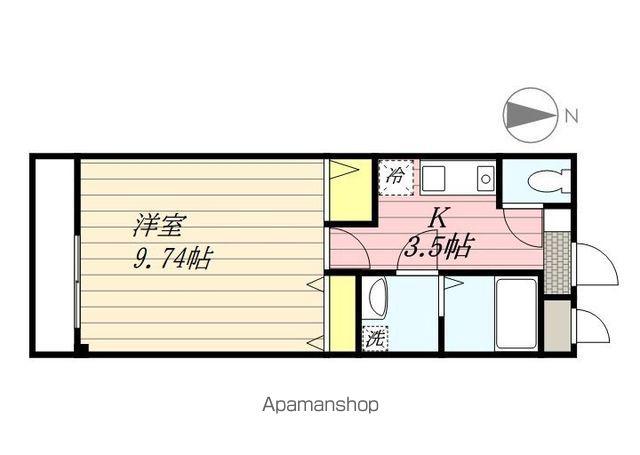 メゾンオクガワ(1K/3階)の間取り写真