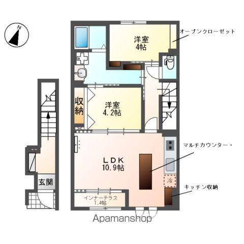 AMFORETI(2LDK/2階)の間取り写真