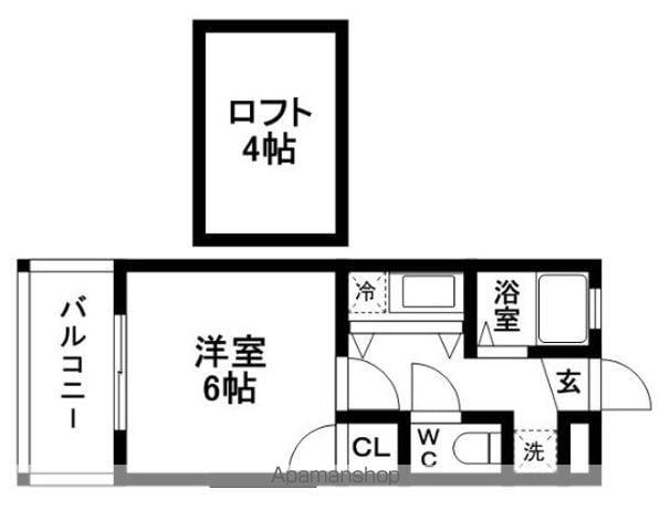 パークタウン荒戸(1K/2階)の間取り写真