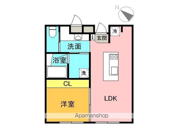 ハコニス・アパートメント(1LDK/2階)の間取り写真