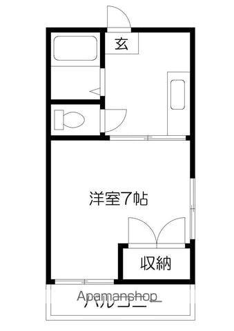宮本ビル(1K/3階)の間取り写真