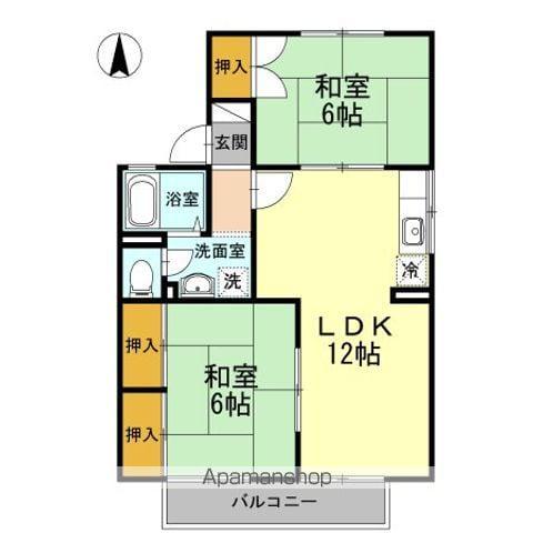 池田ファミリーゼーション D棟(2LDK/2階)の間取り写真