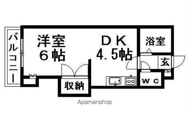 エンドレス三井西岡(1DK/2階)の間取り写真