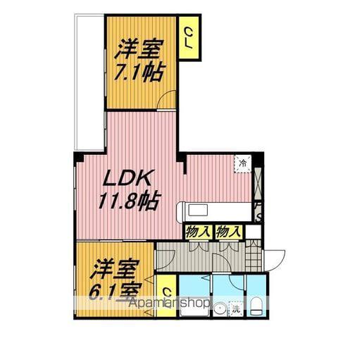 セレーノM(2LDK/7階)の間取り写真
