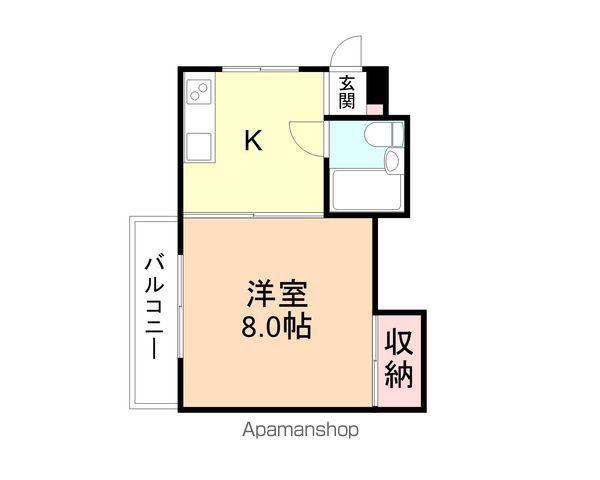 ハイツ山本(1K/2階)の間取り写真