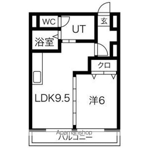 西荘ビル(1LDK/2階)の間取り写真