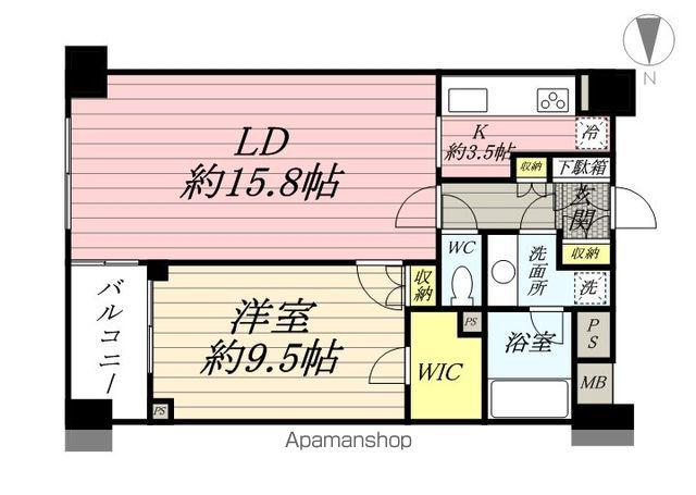 カスタリア高輪(1LDK/8階)の間取り写真