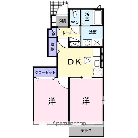 サンライズ 吾田(2DK/1階)の間取り写真