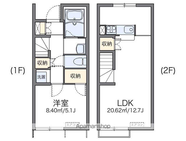 レオネクスト下宮永Ⅱ番館(1LDK/1階)の間取り写真