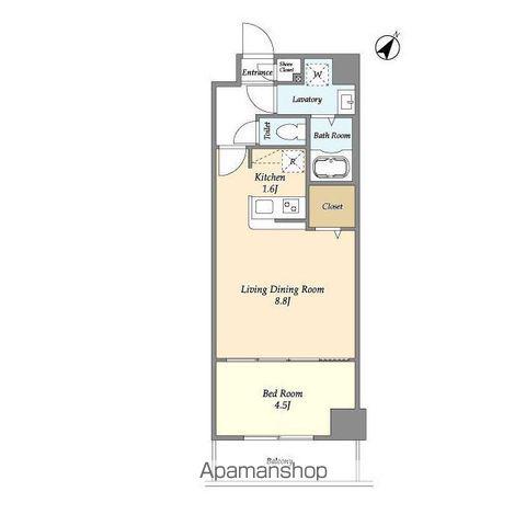 アルファコート常盤台3(1LDK/6階)の間取り写真