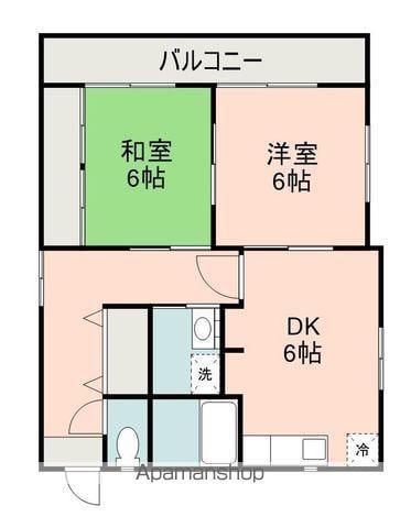 DREAM21 1号棟(2DK/1階)の間取り写真