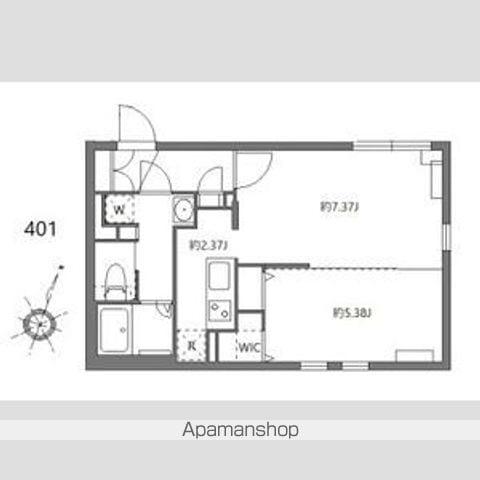 ザハウス中野坂上Ⅱ(1LDK/4階)の間取り写真