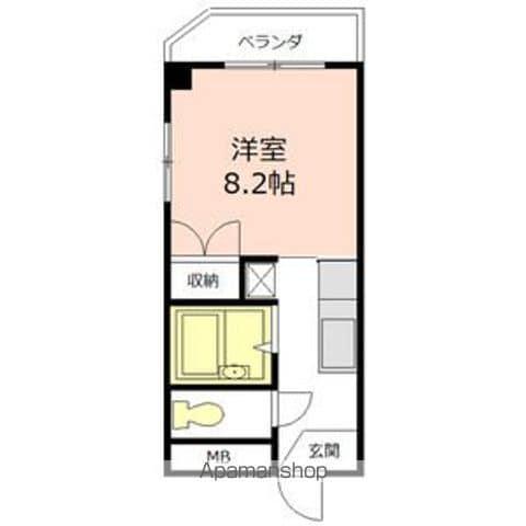 グローリアス城Ⅱ(1K/3階)の間取り写真