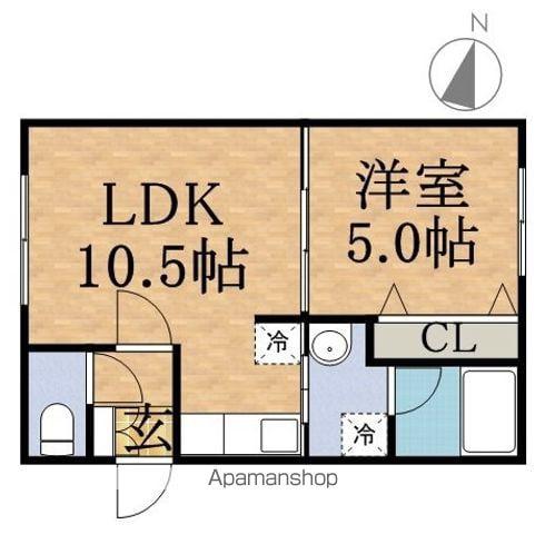 JYUNA(1LDK/3階)の間取り写真