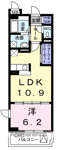 ベル・オーブ(1LDK/2階)の間取り写真