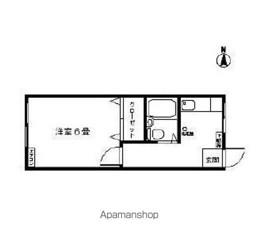 東武伊勢崎・大師線 細谷駅(群馬) 徒歩22分 2階建 築41年(1K/1階)の間取り写真