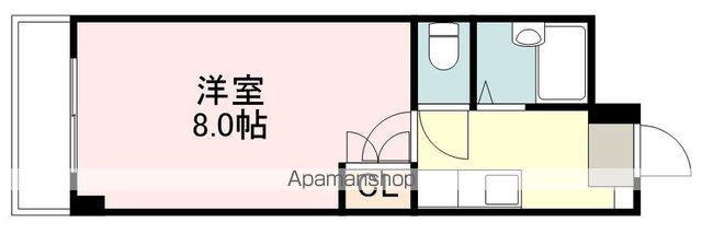 アイショウプラザ旭ヶ丘Ⅲ(1K/2階)の間取り写真