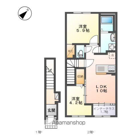 鎌田アパート工事(2LDK/2階)の間取り写真